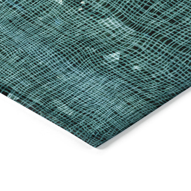Addison Chantille ACN2092 Abstract Machine Made Transitional Teal Rug