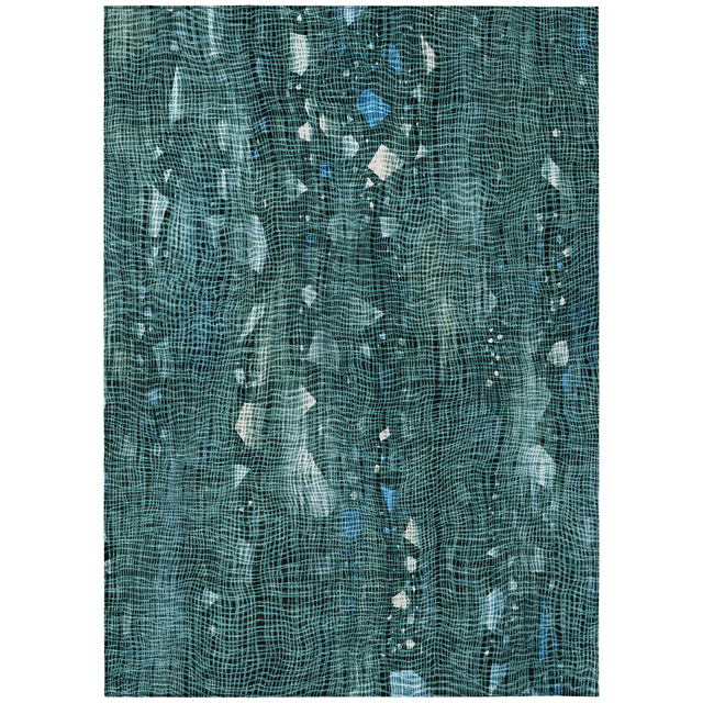 Addison Chantille ACN2092 Abstract Machine Made Transitional Teal Rug