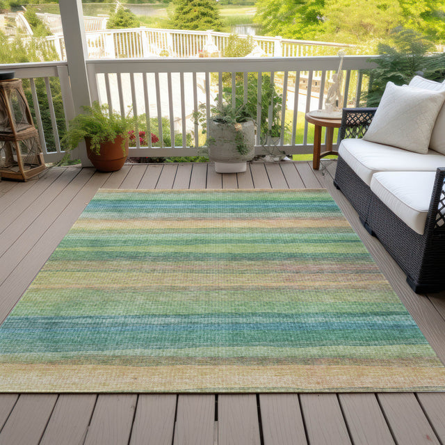 Addison Chantille ACN2093 Stripes Machine Made Transitional Aloe Rug