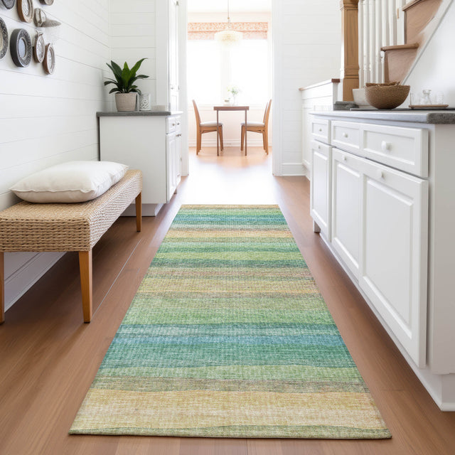 Addison Chantille ACN2093 Stripes Machine Made Transitional Aloe Rug