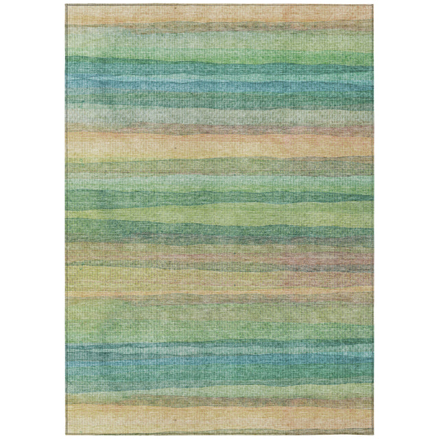 Addison Chantille ACN2093 Stripes Machine Made Transitional Aloe Rug