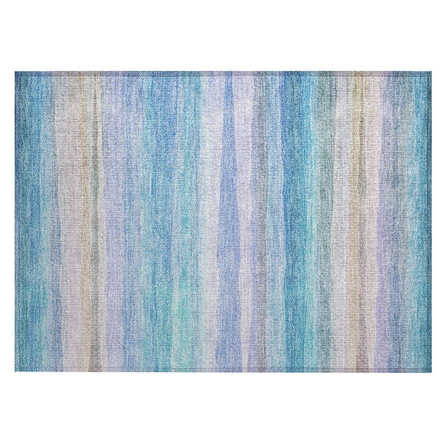 Addison Chantille ACN2093 Stripes Machine Made Transitional Aqua Rug