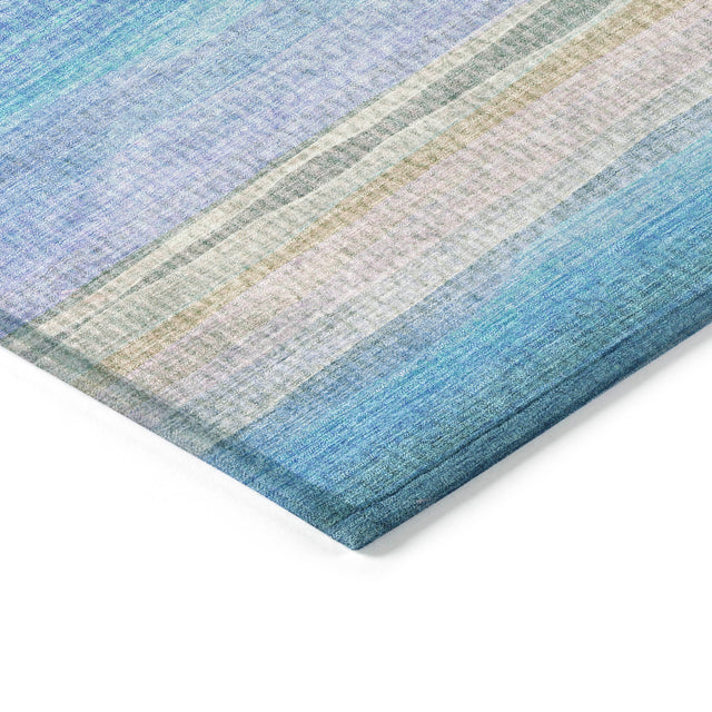 Addison Chantille ACN2093 Stripes Machine Made Transitional Aqua Rug