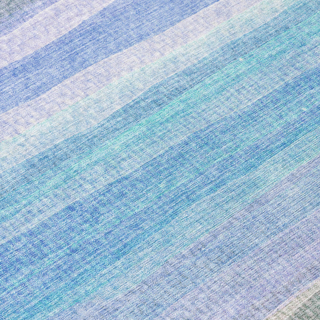 Addison Chantille ACN2093 Stripes Machine Made Transitional Aqua Rug