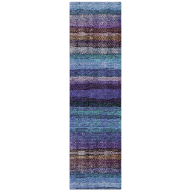 Addison Chantille ACN2093 Stripes Machine Made Transitional Blue Rug