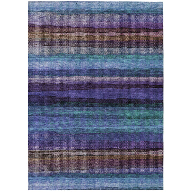 Addison Chantille ACN2093 Stripes Machine Made Transitional Blue Rug