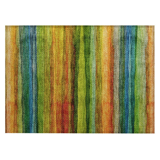 Addison Chantille ACN2093 Stripes Machine Made Transitional Green Rug