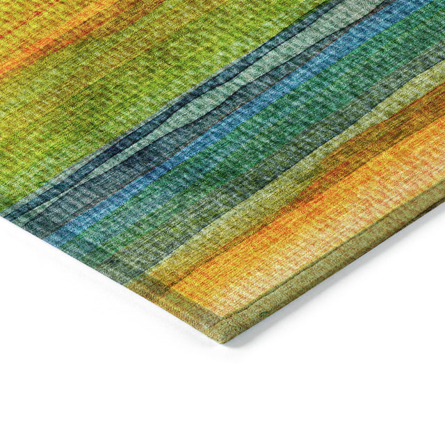 Addison Chantille ACN2093 Stripes Machine Made Transitional Green Rug