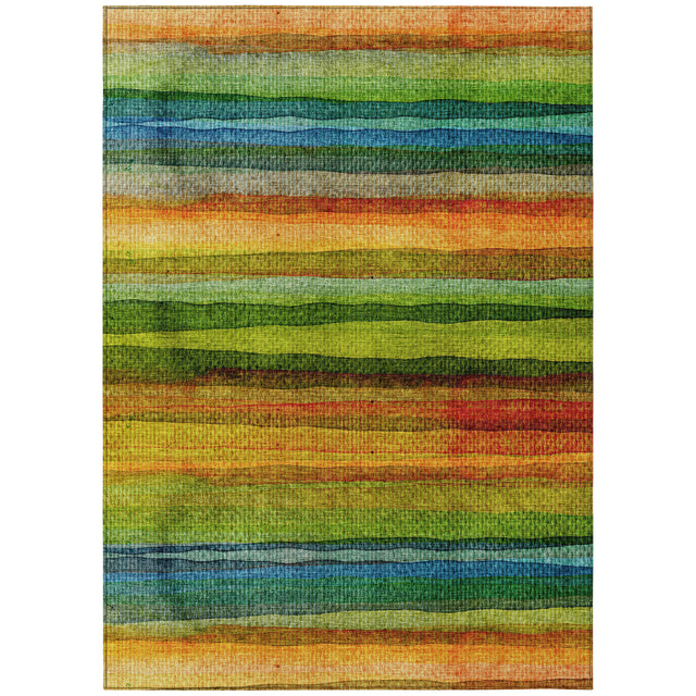 Addison Chantille ACN2093 Stripes Machine Made Transitional Green Rug