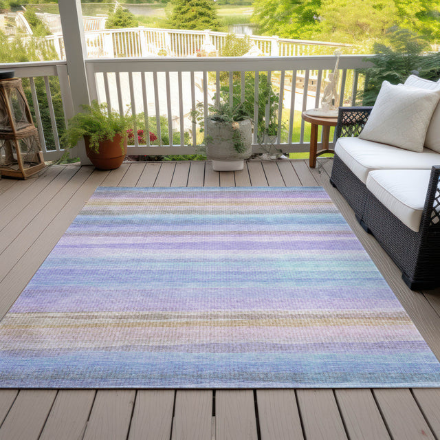 Addison Chantille ACN2093 Stripes Machine Made Transitional Lavender Rug