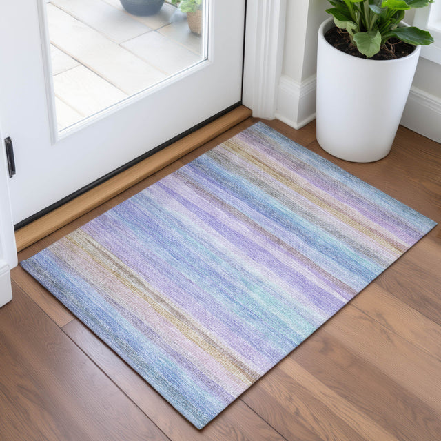 Addison Chantille ACN2093 Stripes Machine Made Transitional Lavender Rug