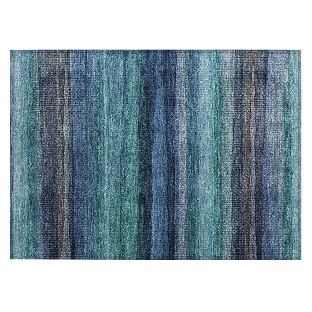 Addison Chantille ACN2093 Stripes Machine Made Transitional Teal Rug