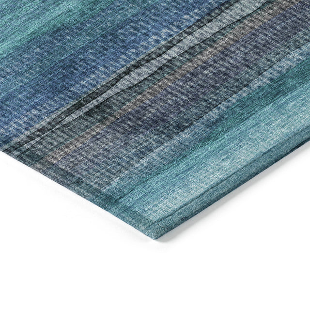 Addison Chantille ACN2093 Stripes Machine Made Transitional Teal Rug