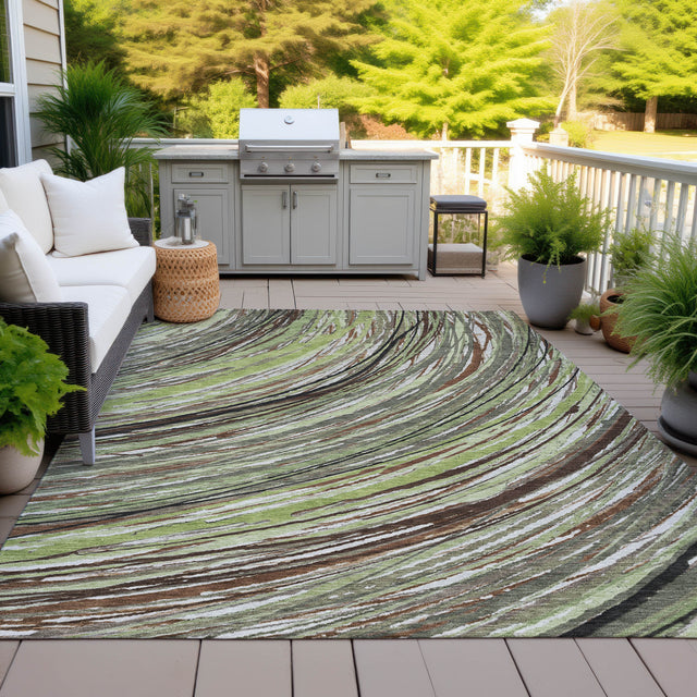 Addison Chantille ACN2094 Swirls Machine Made Transitional Aloe Rug