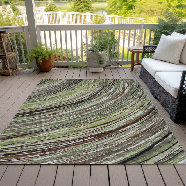 Addison Chantille ACN2094 Swirls Machine Made Transitional Aloe Rug
