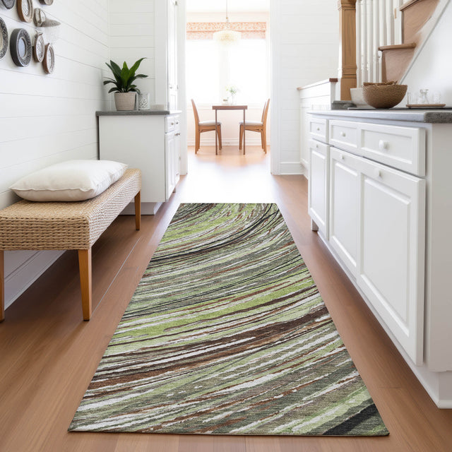 Addison Chantille ACN2094 Swirls Machine Made Transitional Aloe Rug