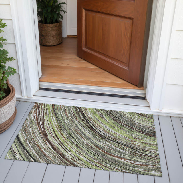 Addison Chantille ACN2094 Swirls Machine Made Transitional Aloe Rug