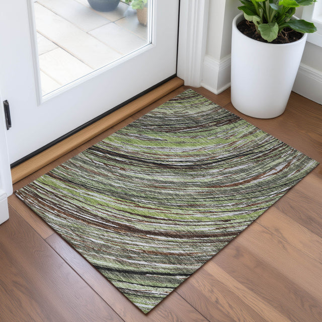 Addison Chantille ACN2094 Swirls Machine Made Transitional Aloe Rug