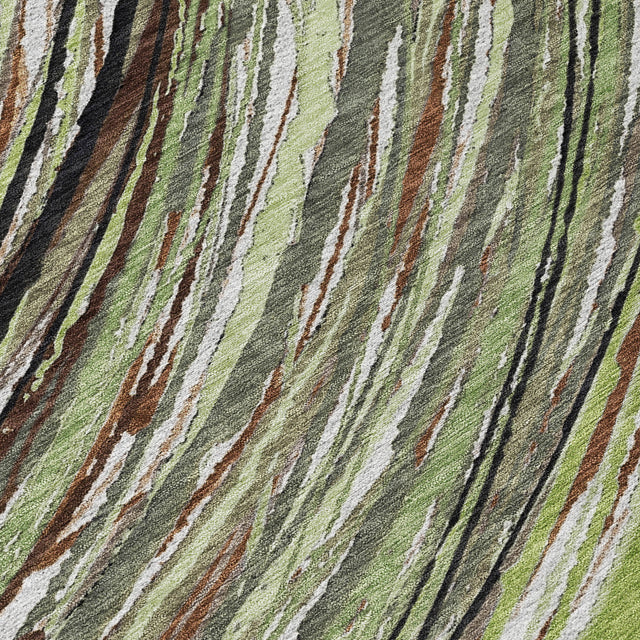 Addison Chantille ACN2094 Swirls Machine Made Transitional Aloe Rug