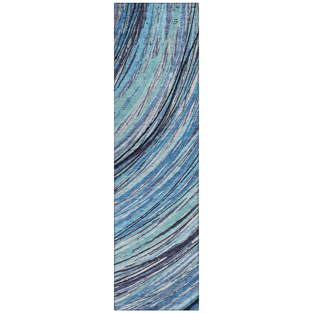 Addison Chantille ACN2094 Swirls Machine Made Transitional Blue Rug