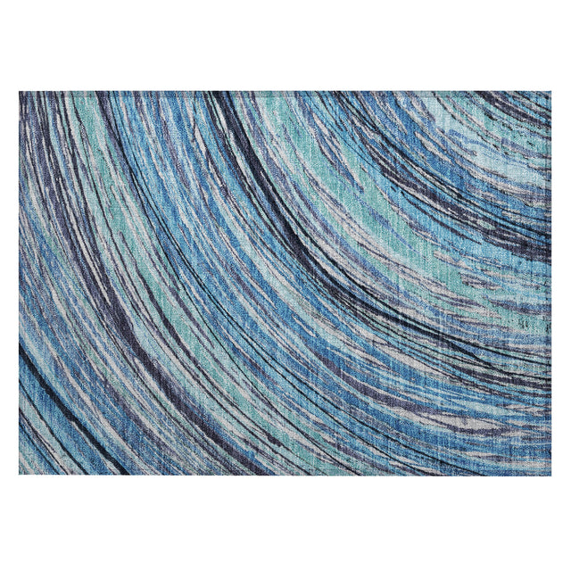 Addison Chantille ACN2094 Swirls Machine Made Transitional Blue Rug