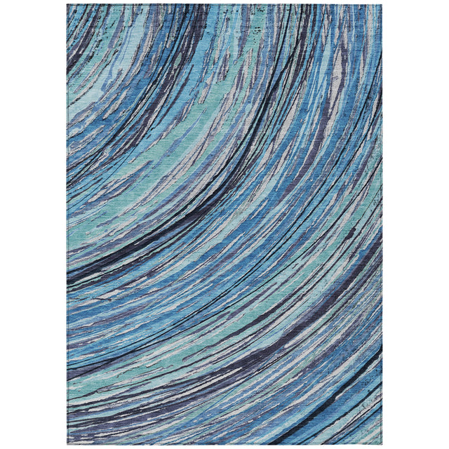 Addison Chantille ACN2094 Swirls Machine Made Transitional Blue Rug