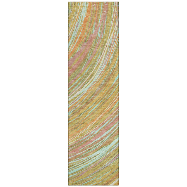 Addison Chantille ACN2094 Swirls Machine Made Transitional Gold Rug
