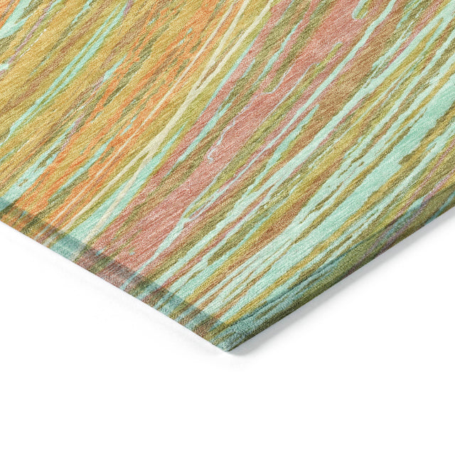 Addison Chantille ACN2094 Swirls Machine Made Transitional Gold Rug