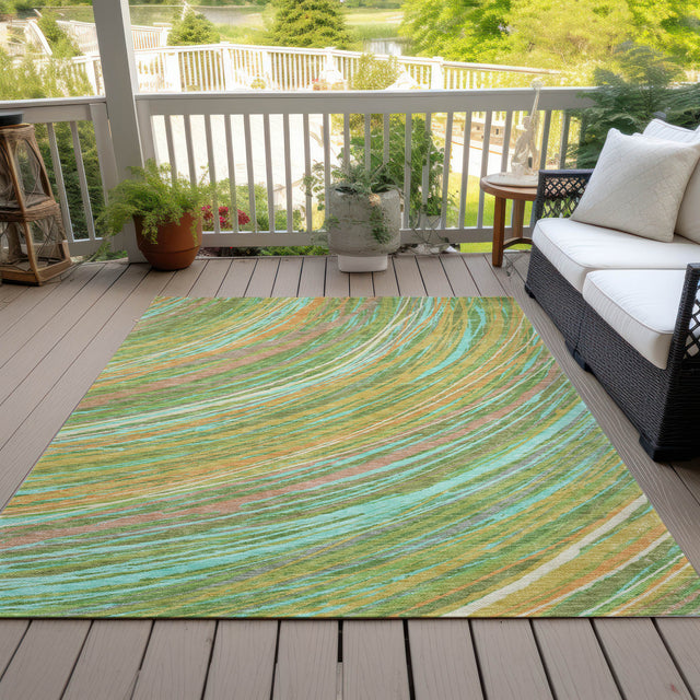 Addison Chantille ACN2094 Swirls Machine Made Transitional Green Rug