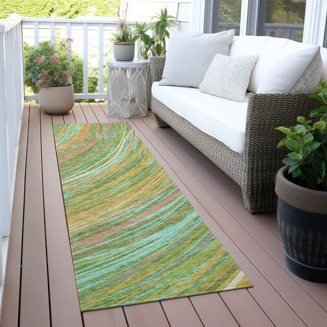 Addison Chantille ACN2094 Swirls Machine Made Transitional Green Rug