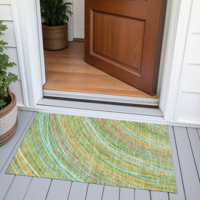 Addison Chantille ACN2094 Swirls Machine Made Transitional Green Rug
