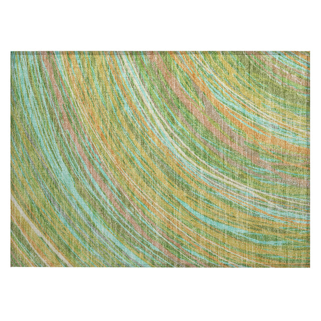 Addison Chantille ACN2094 Swirls Machine Made Transitional Green Rug