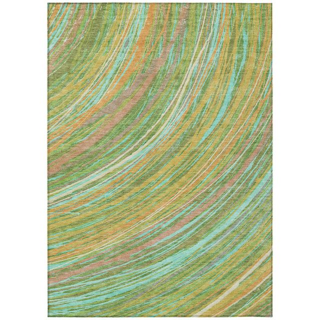 Addison Chantille ACN2094 Swirls Machine Made Transitional Green Rug
