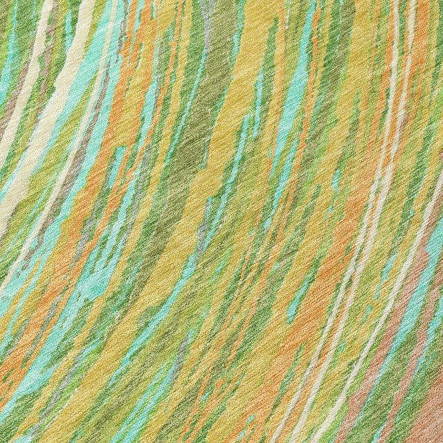 Addison Chantille ACN2094 Swirls Machine Made Transitional Green Rug