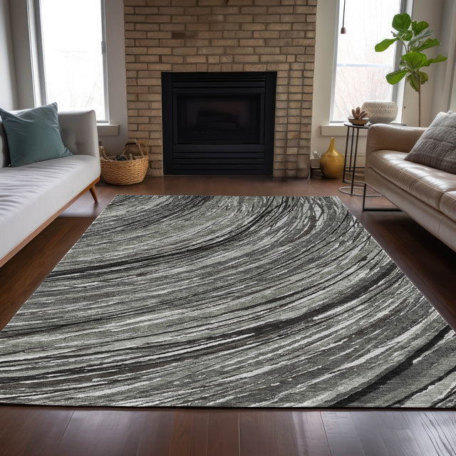 Addison Chantille ACN2094 Swirls Machine Made Transitional Taupe Rug