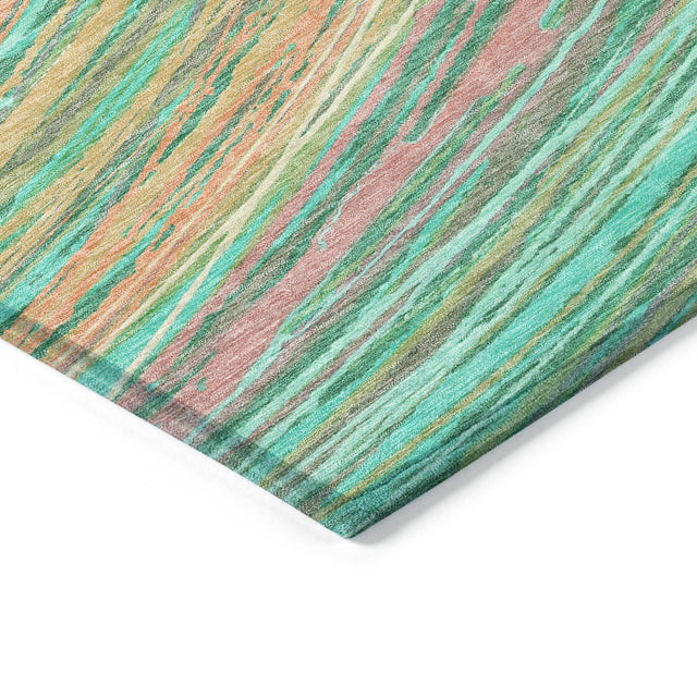 Addison Chantille ACN2094 Swirls Machine Made Transitional Teal Rug