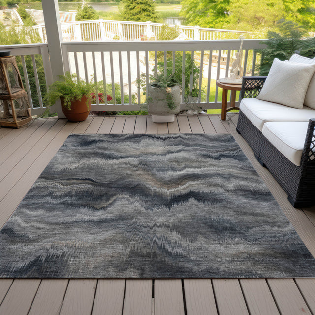 Addison Chantille ACN2095 Waves Machine Made Transitional Gray Rug