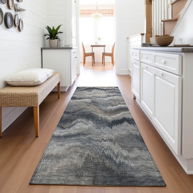 Addison Chantille ACN2095 Waves Machine Made Transitional Gray Rug