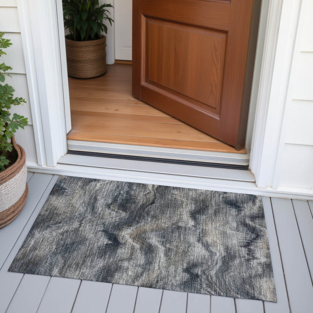 Addison Chantille ACN2095 Waves Machine Made Transitional Gray Rug