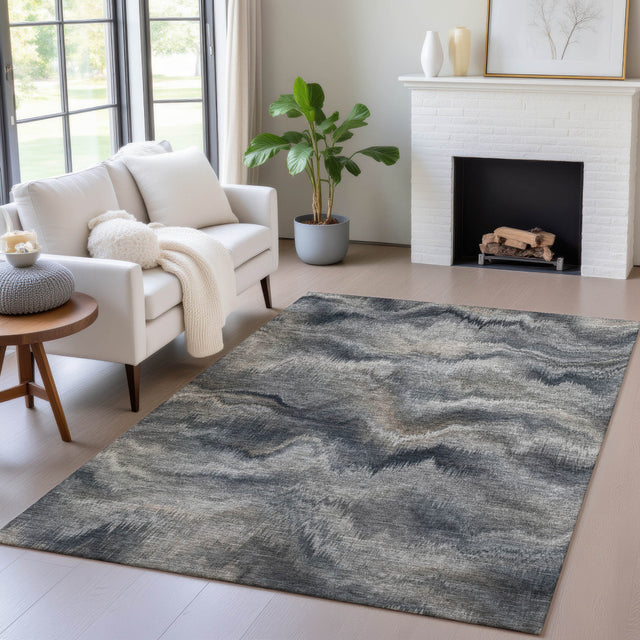 Addison Chantille ACN2095 Waves Machine Made Transitional Gray Rug