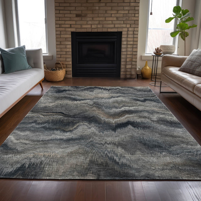Addison Chantille ACN2095 Waves Machine Made Transitional Gray Rug