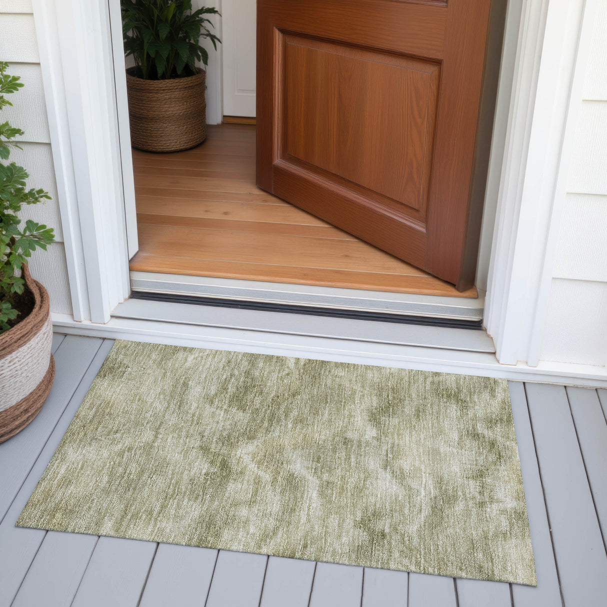 Addison Chantille ACN2095 Waves Machine Made Transitional Sage Rug