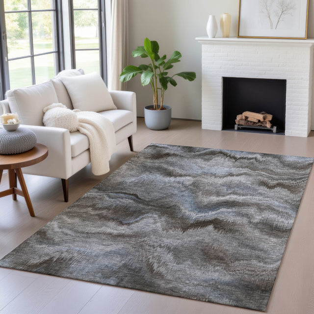 Addison Chantille ACN2095 Waves Machine Made Transitional Taupe Rug
