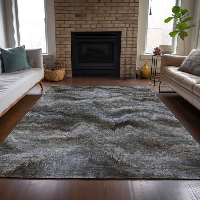 Addison Chantille ACN2095 Waves Machine Made Transitional Taupe Rug