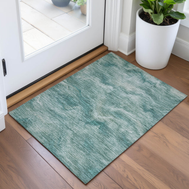 Addison Chantille ACN2095 Waves Machine Made Transitional Teal Rug