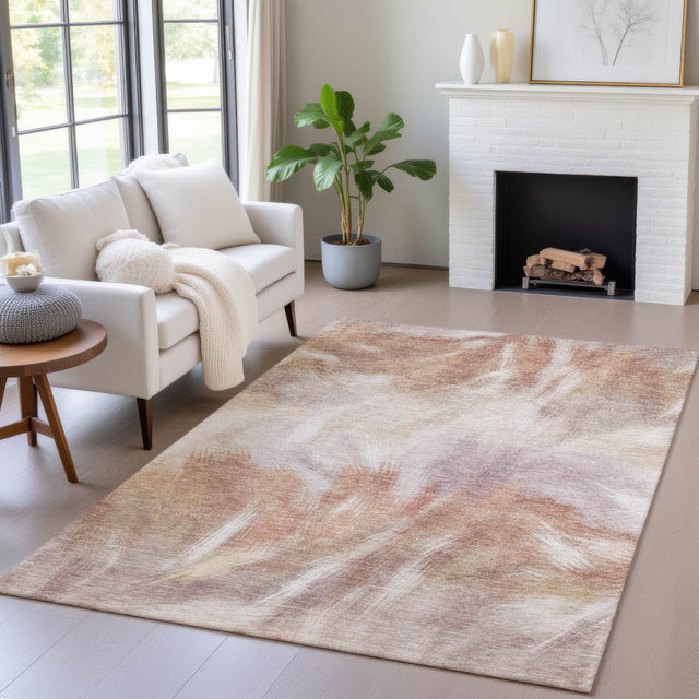 Addison Chantille ACN2096 Abstract Machine Made Transitional Copper Rug