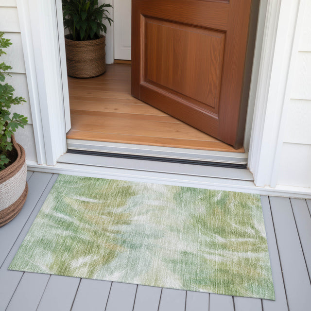 Addison Chantille ACN2096 Abstract Machine Made Transitional Green Rug