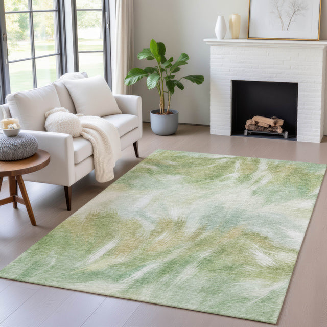 Addison Chantille ACN2096 Abstract Machine Made Transitional Green Rug