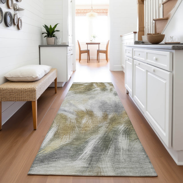 Addison Chantille ACN2096 Abstract Machine Made Transitional Pewter Rug