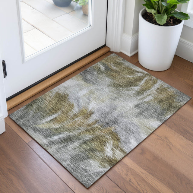 Addison Chantille ACN2096 Abstract Machine Made Transitional Pewter Rug
